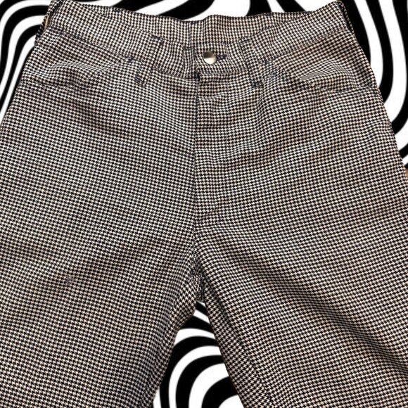 70s Vintage Wrangler Houndstooth Navy Unisex Size 30x36 Pants - Picture 2 of 8